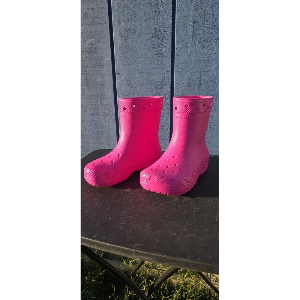 Crocs Pink Classic Rain Boots Rubber Waterproof Pull On Boots Size M3/W5